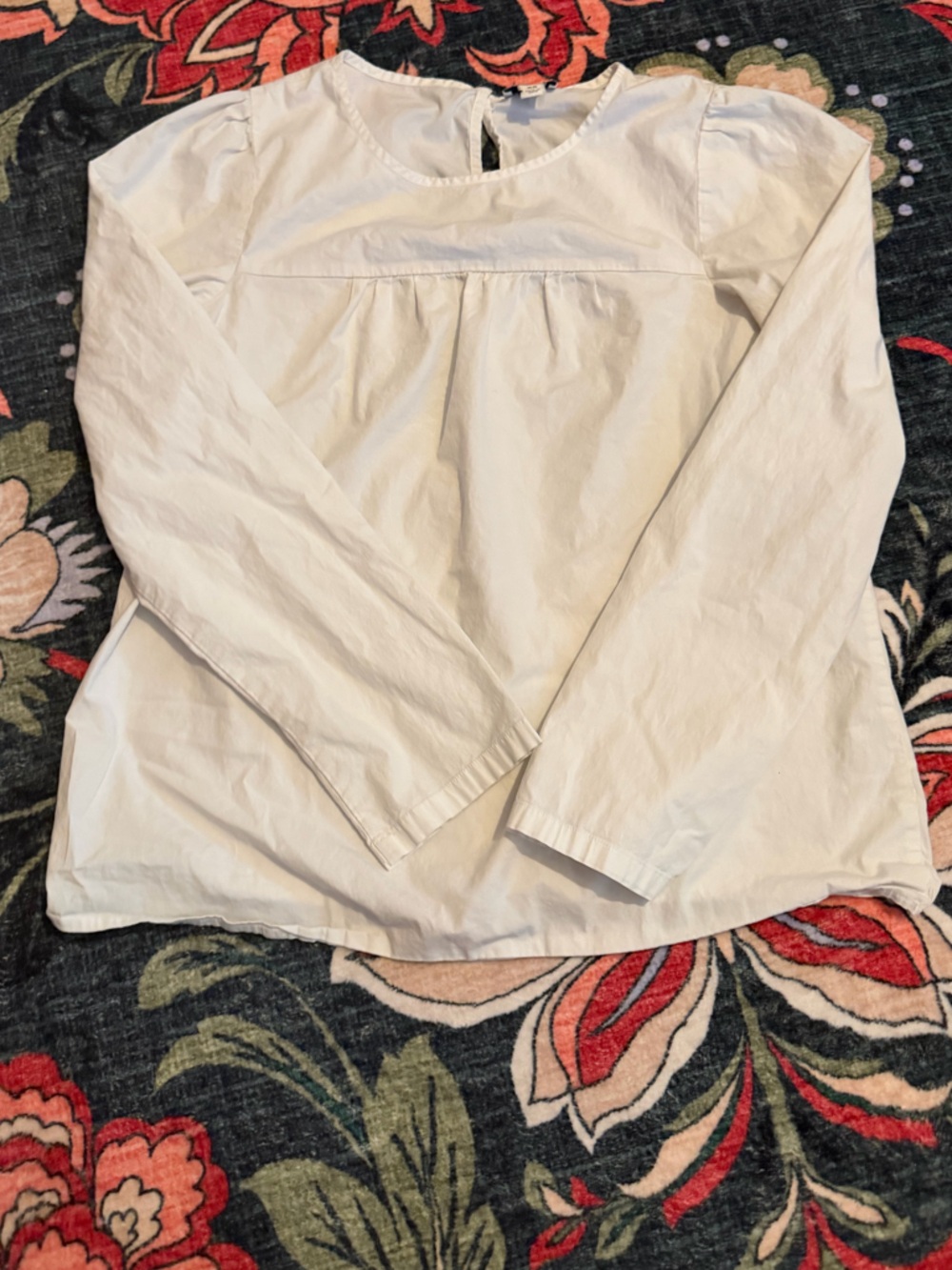 3/$25 🤍 J.Crew White Popover Long Sleeve Blouse XS - Picture 6 of 6